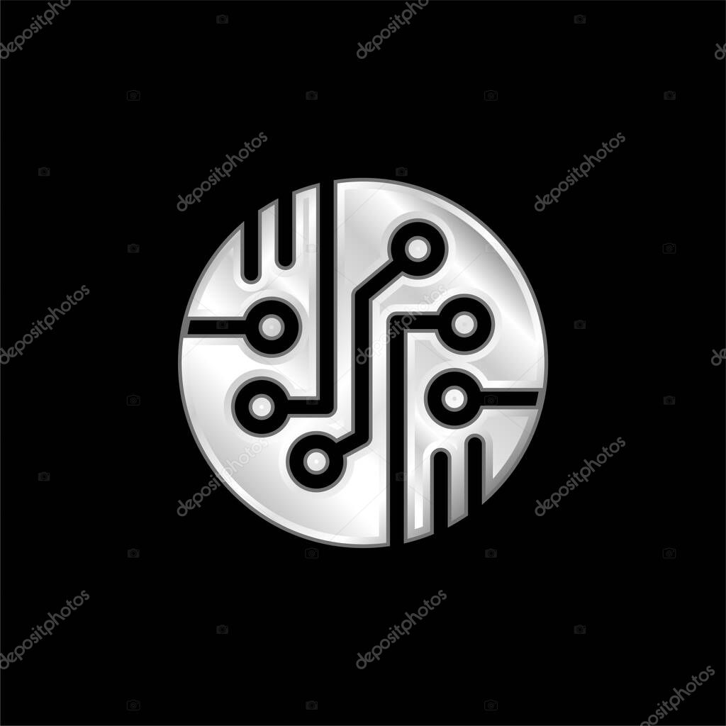 Bio Sensor silver plated metallic icon