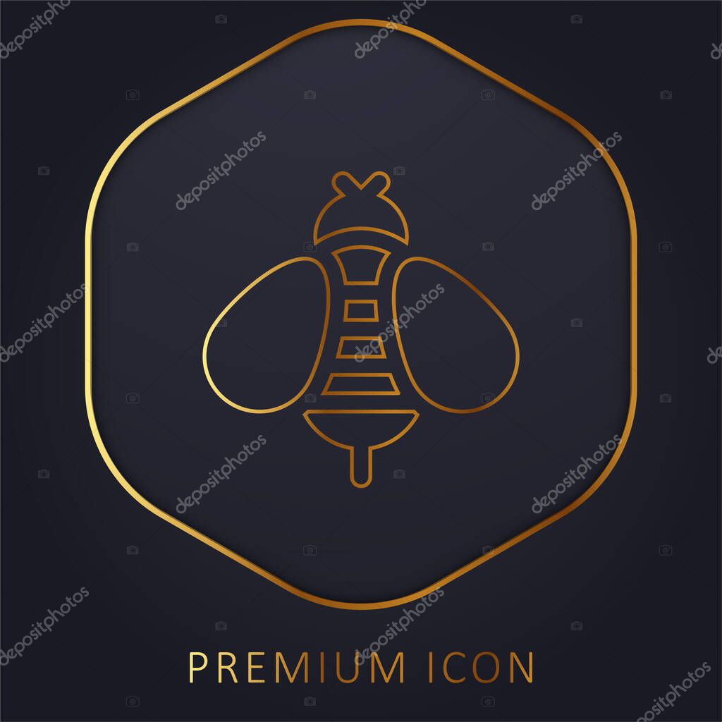 Bee golden line premium logo or icon