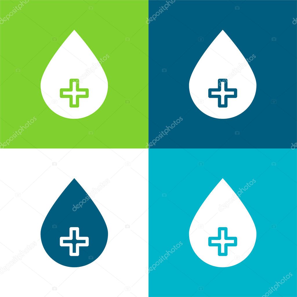 Alcohol Flat four color minimal icon set