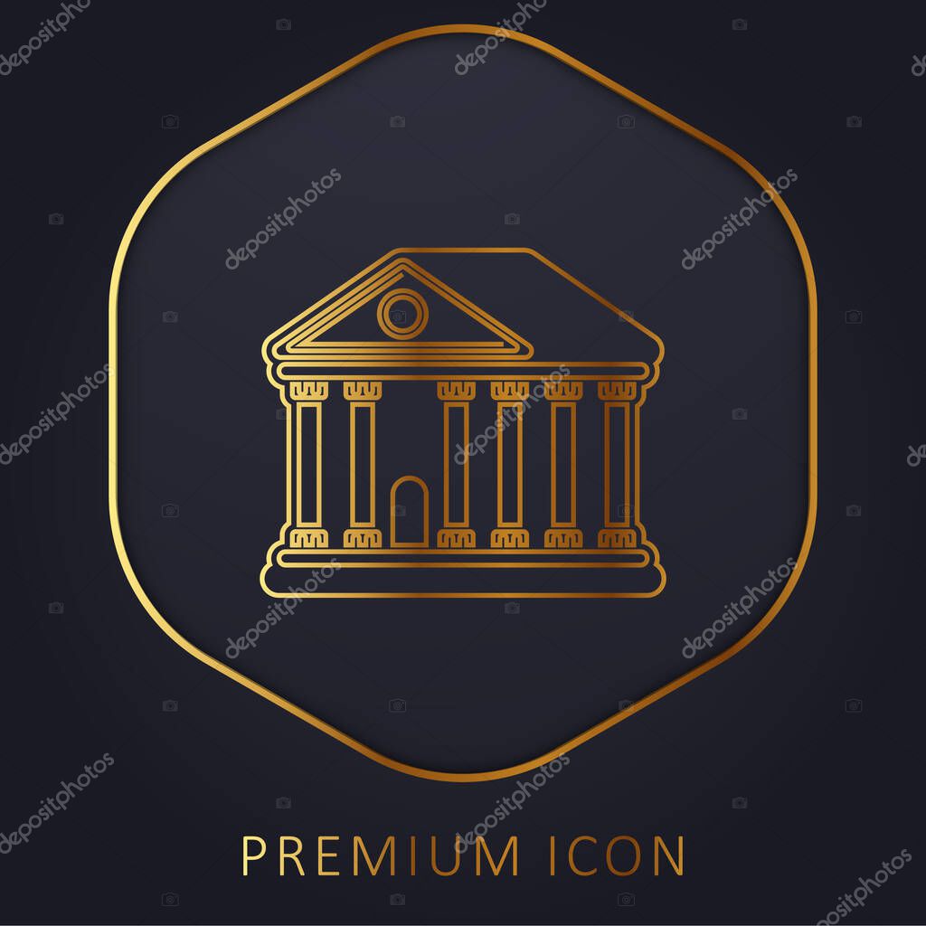 Bank golden line premium logo or icon