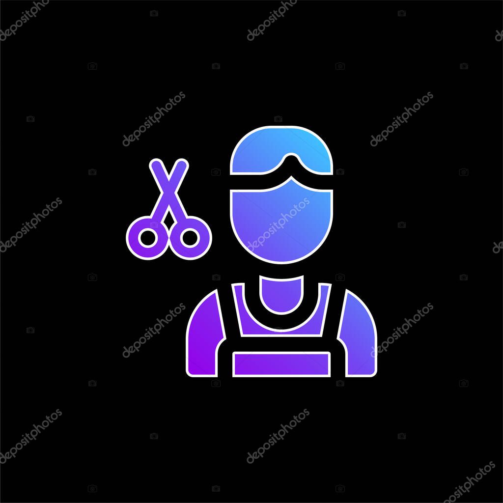 Barber yellow glowing neon icon