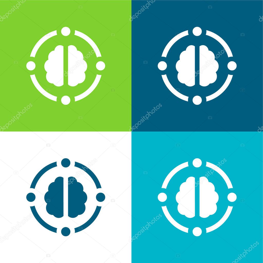 AI Flat four color minimal icon set