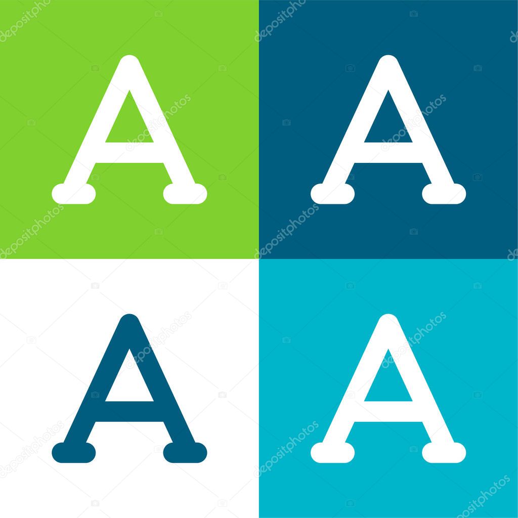 Alpha Flat four color minimal icon set
