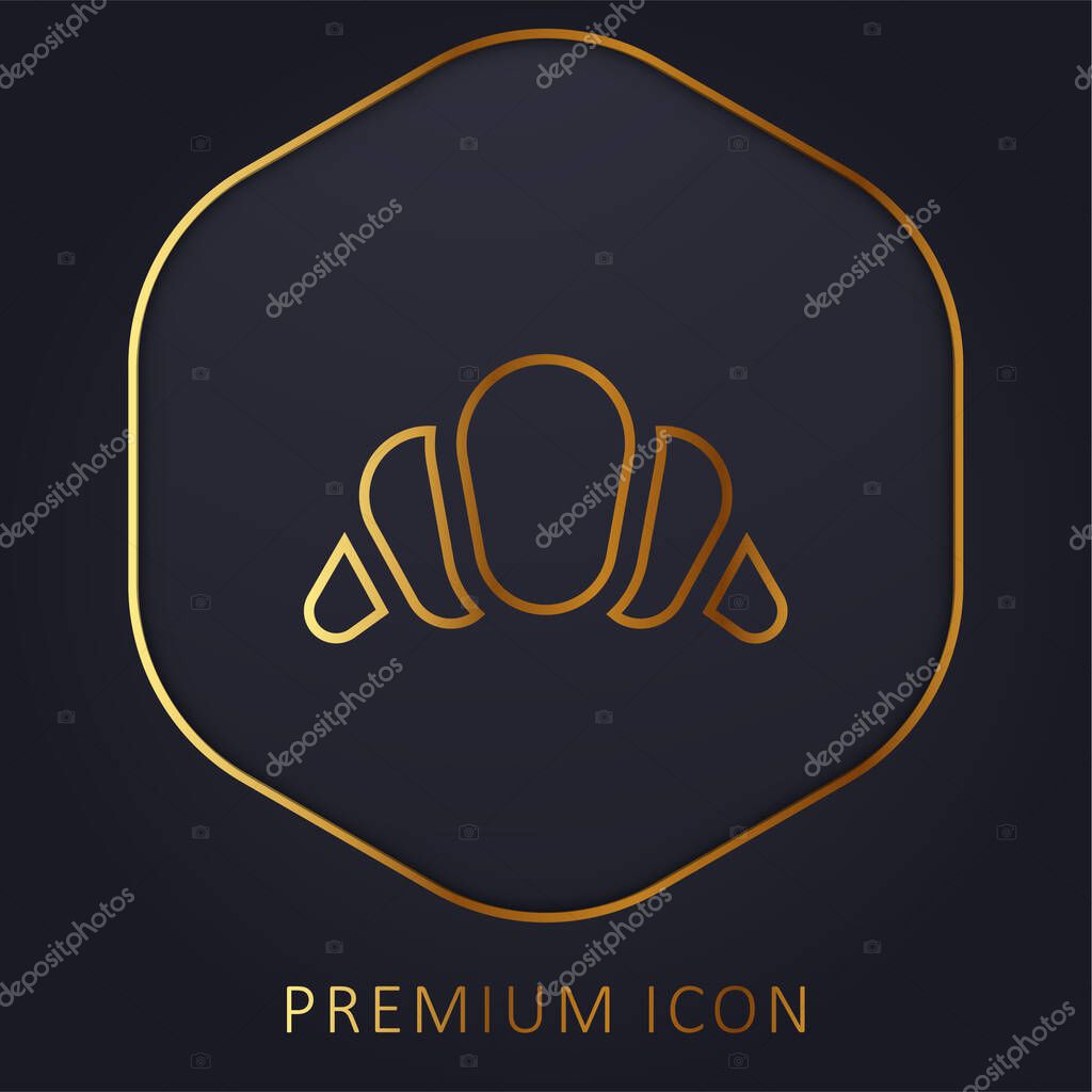 Big Croissant golden line premium logo or icon