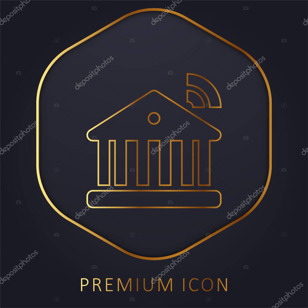 Banking golden line premium logo or icon