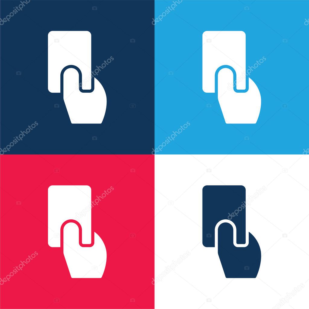 Amonestation blue and red four color minimal icon set