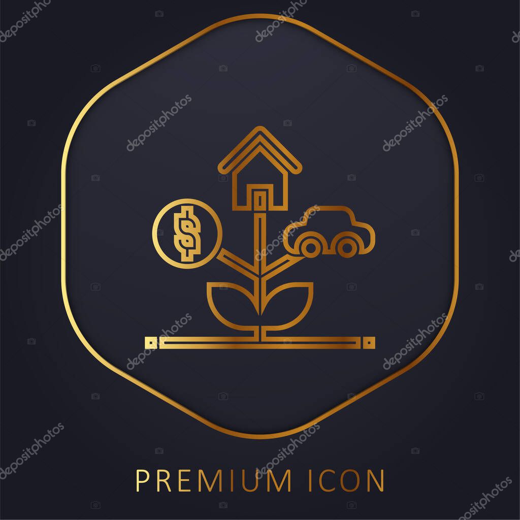 Assets golden line premium logo or icon