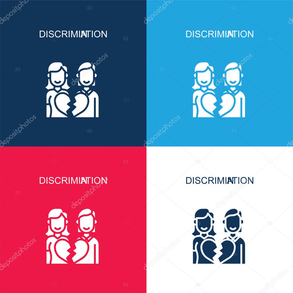 Anti Lesbian blue and red four color minimal icon set