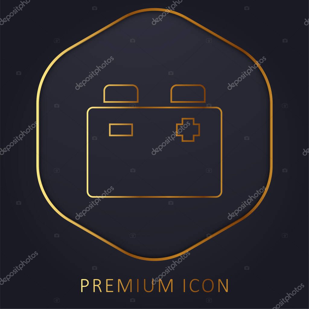 Battery golden line premium logo or icon