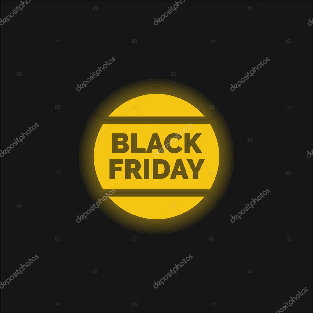 Black Friday yellow glowing neon icon