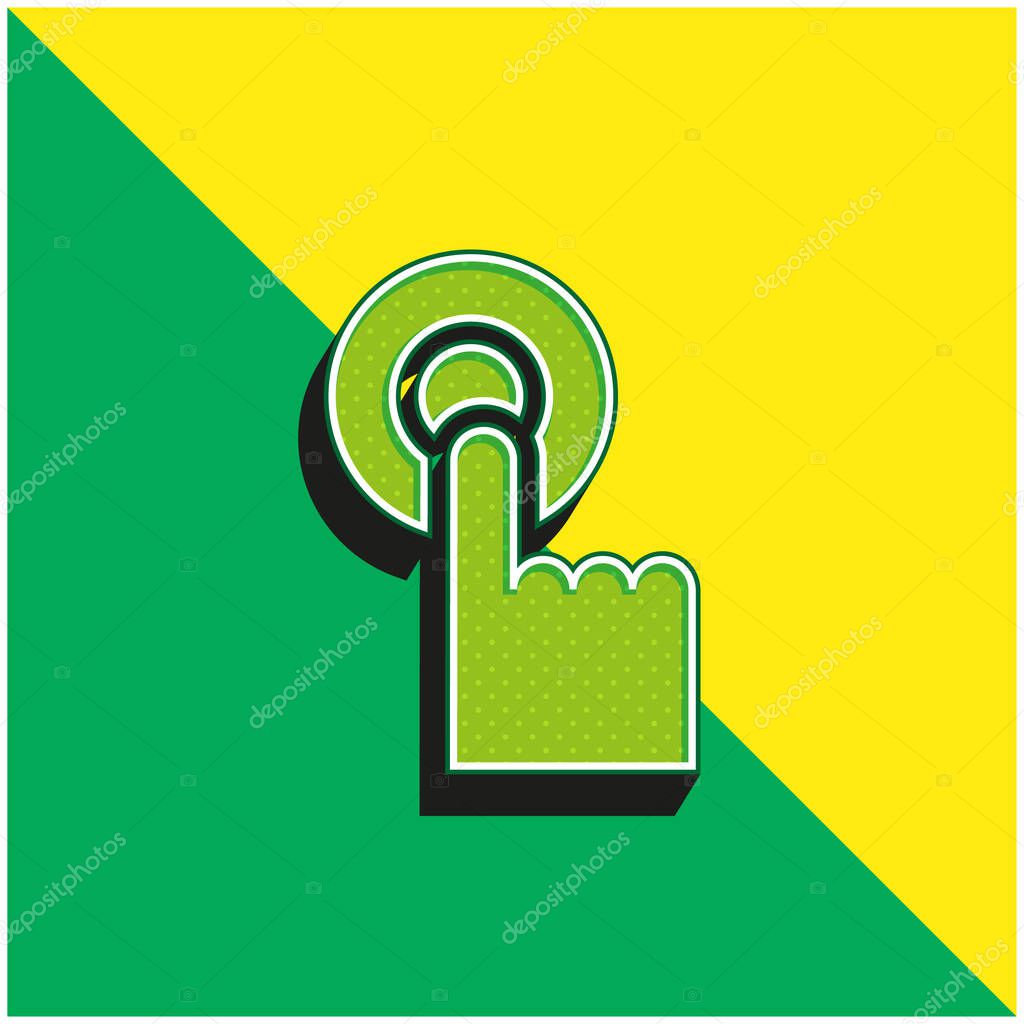 Alarm Green and yellow modern 3d vector icon logo