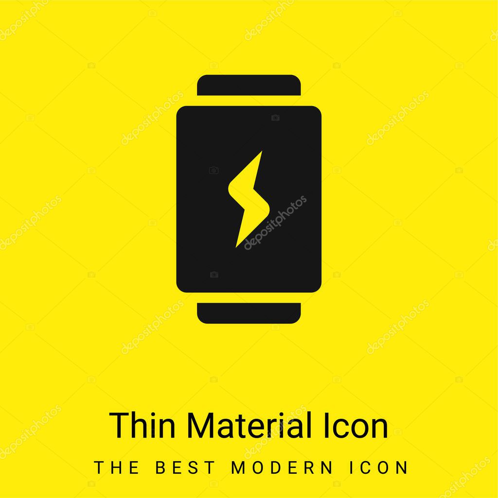 Battery minimal bright yellow material icon