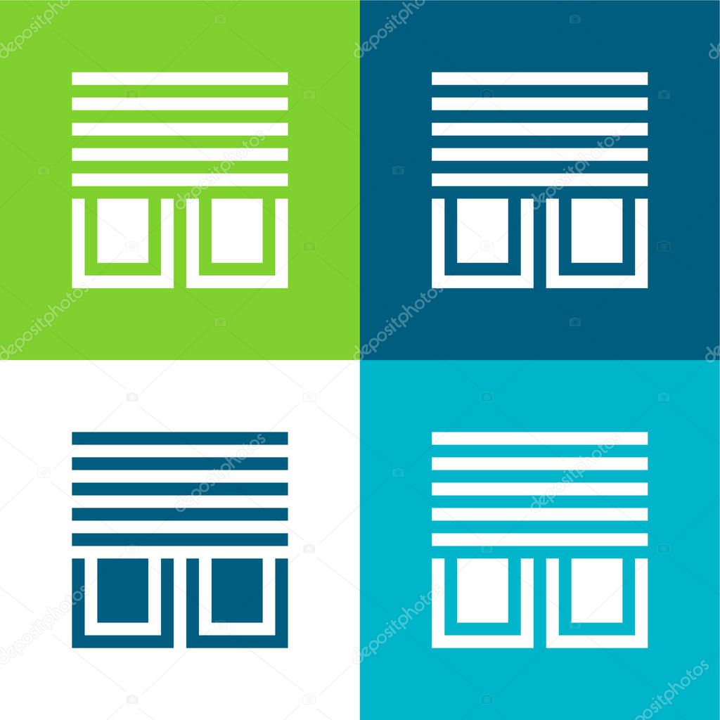 Blinds Flat four color minimal icon set