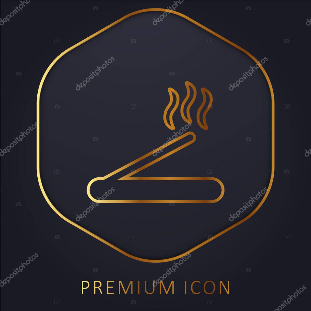 Aromatherapy golden line premium logo or icon