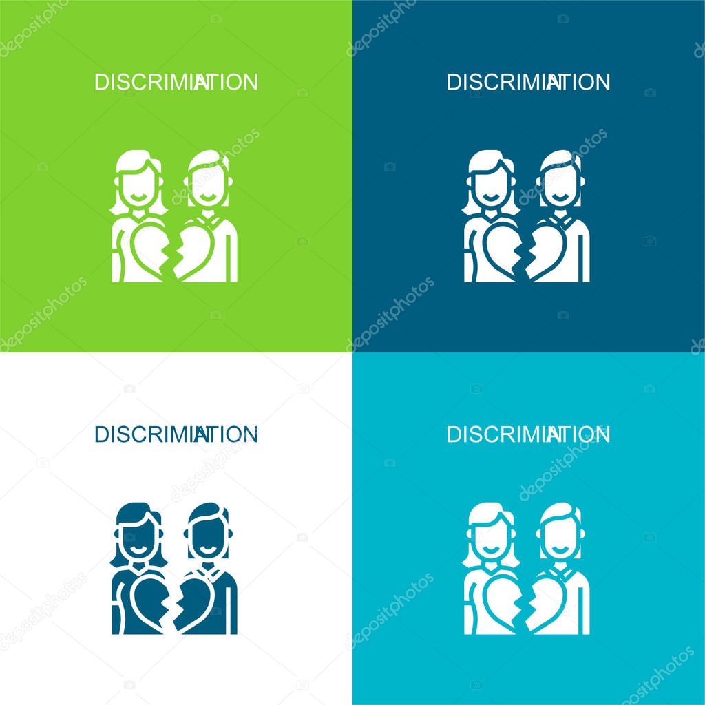 Anti Lesbian Flat four color minimal icon set