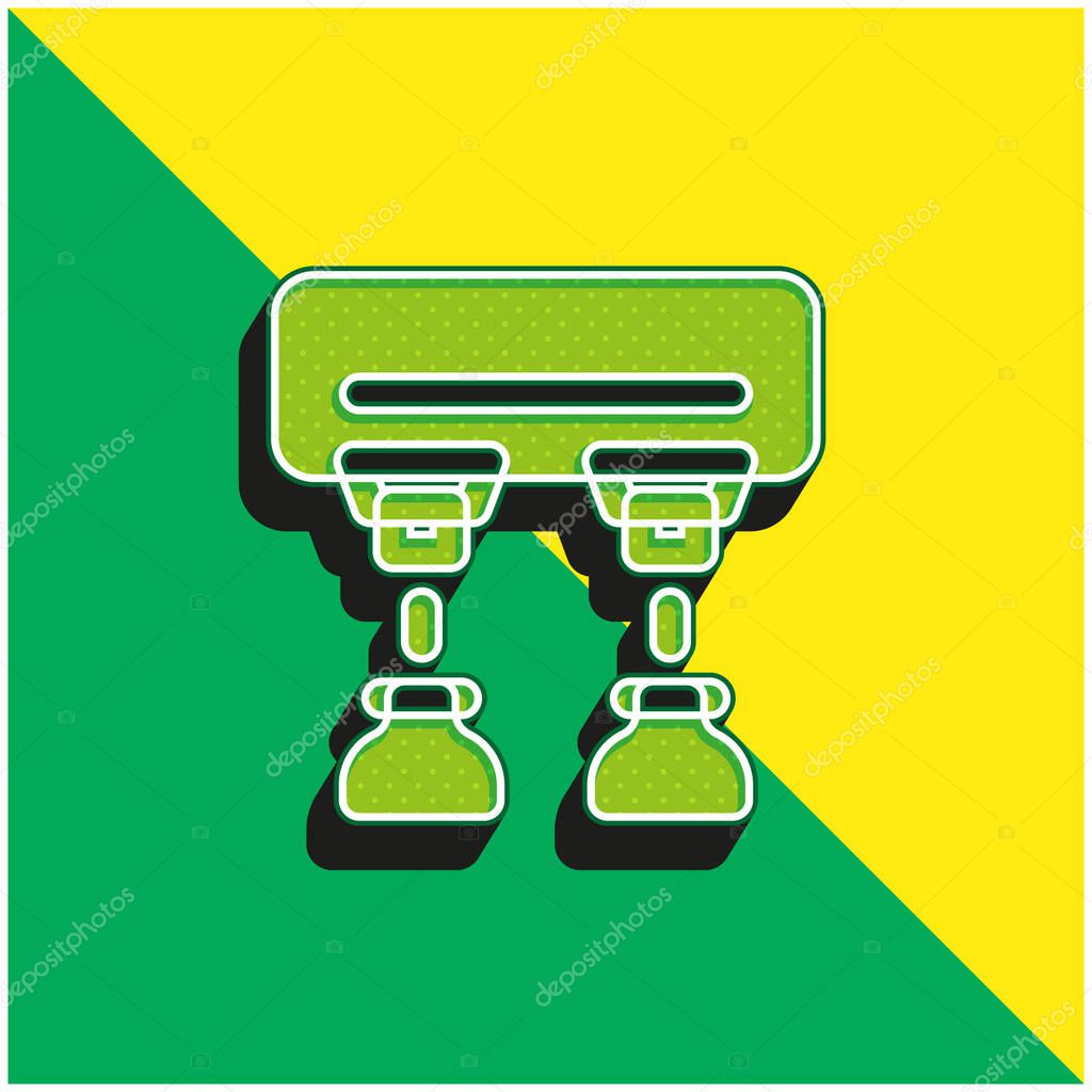 Assembly Line Green and yellow modern 3d vector icon logo