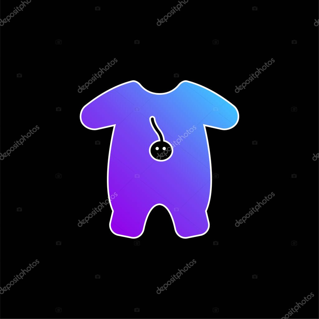 Baby Outfit With Cartoon Design blue gradient vector icon
