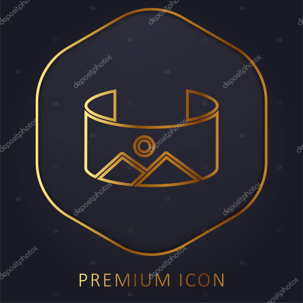 360 Image golden line premium logo or icon
