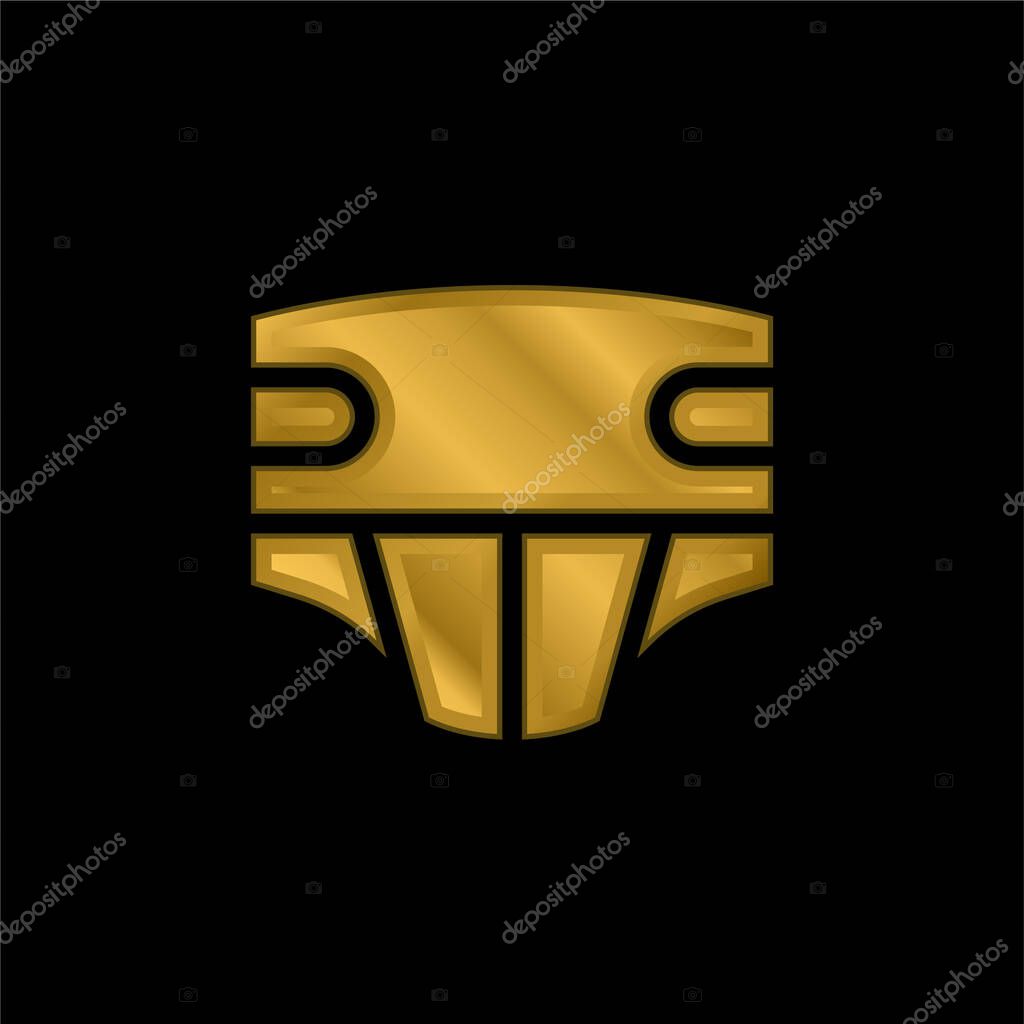 Adult Diapers gold plated metalic icon or logo vector