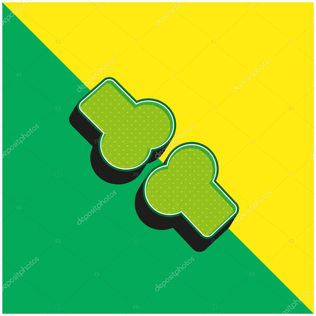 Bone Green and yellow modern 3d vector icon logo