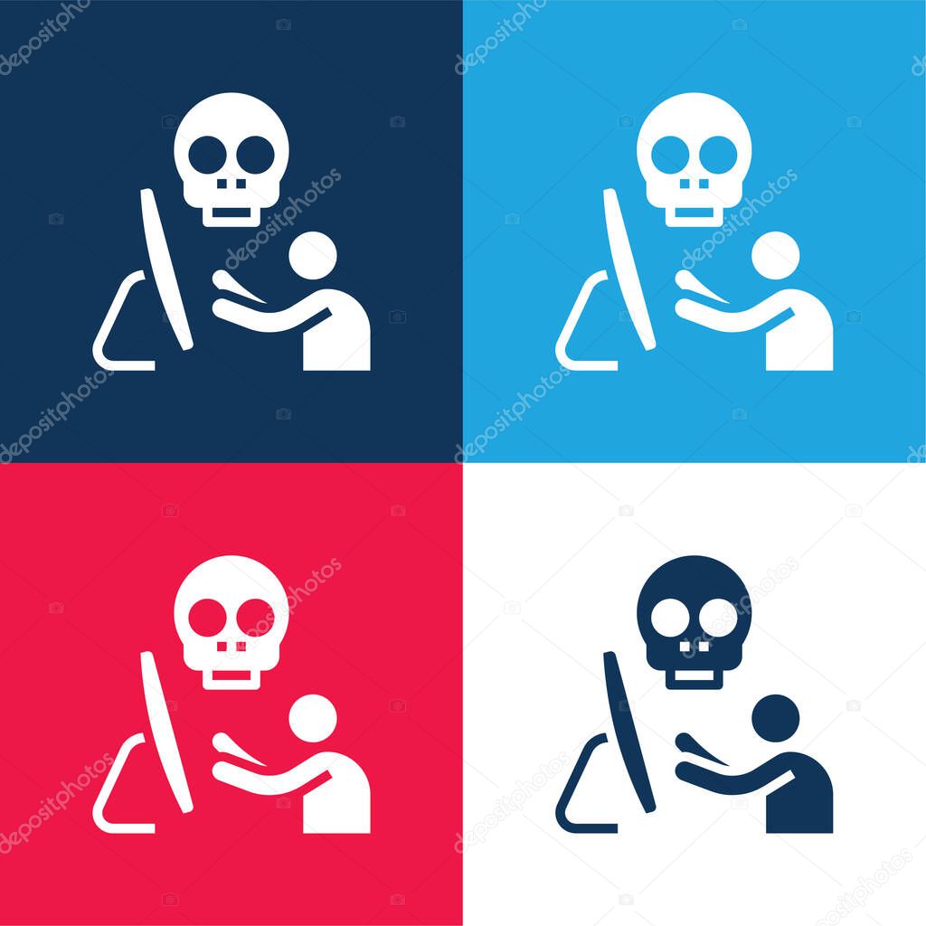 Anonymous blue and red four color minimal icon set