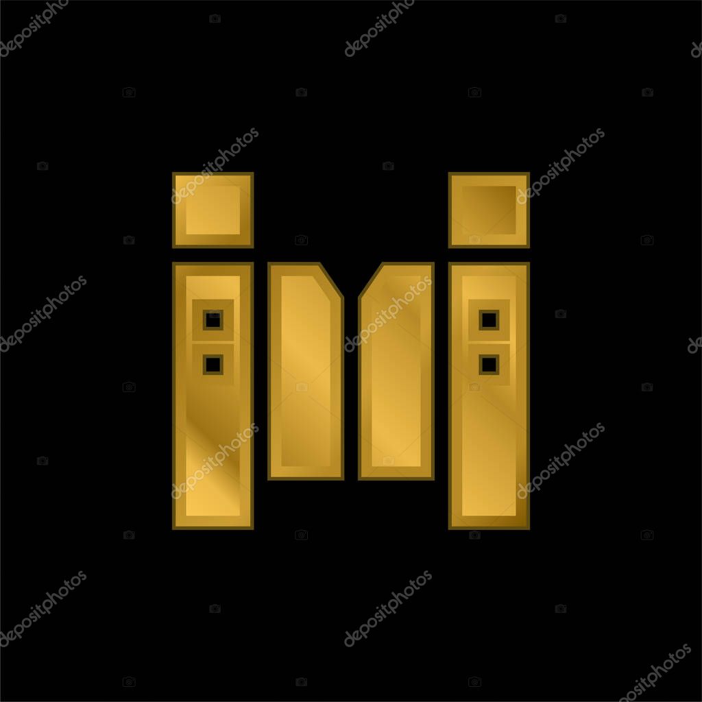 Barrier gold plated metalic icon or logo vector