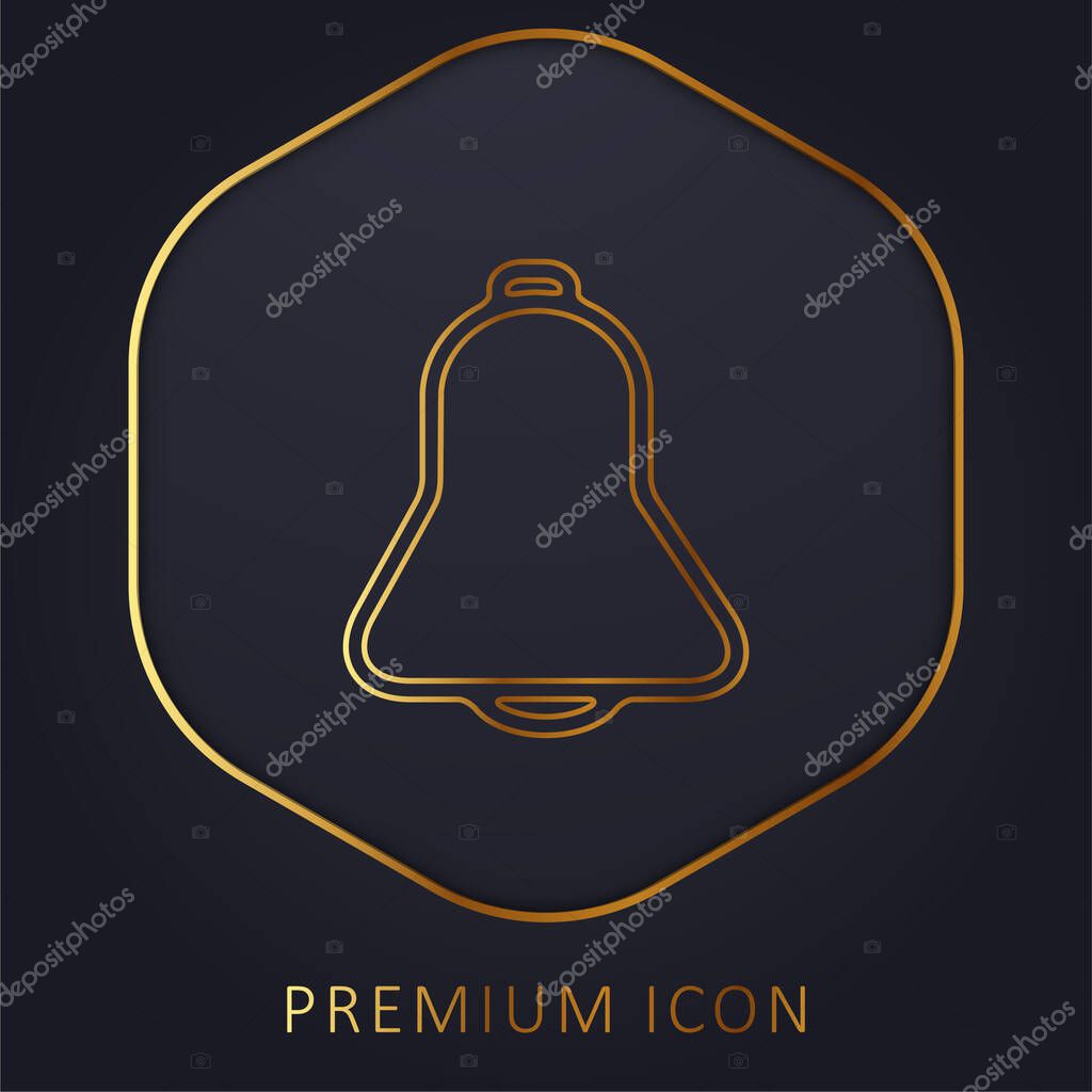 Bell Outline Interface Symbol golden line premium logo or icon