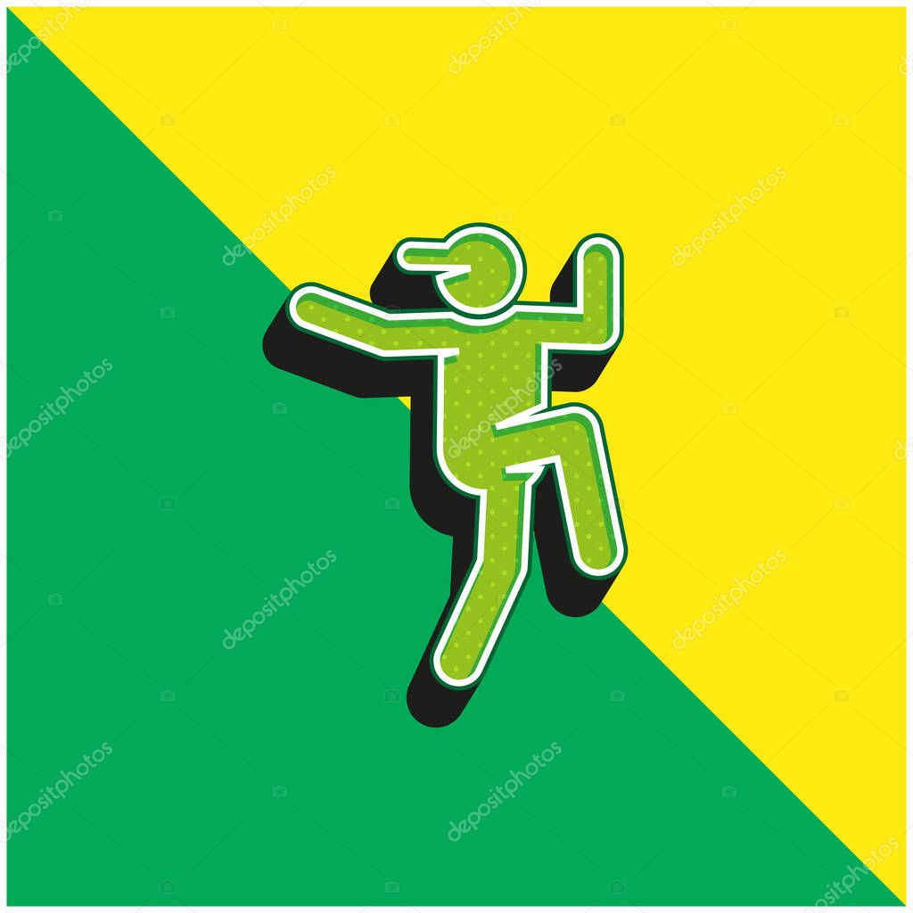 Breakdance Green and yellow modern 3d vector icon logo