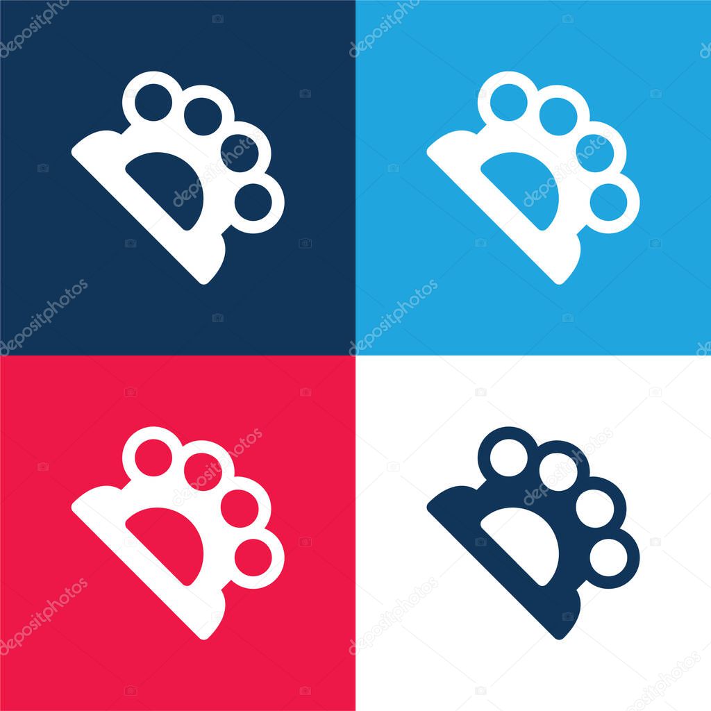 Brass Knuckles blue and red four color minimal icon set