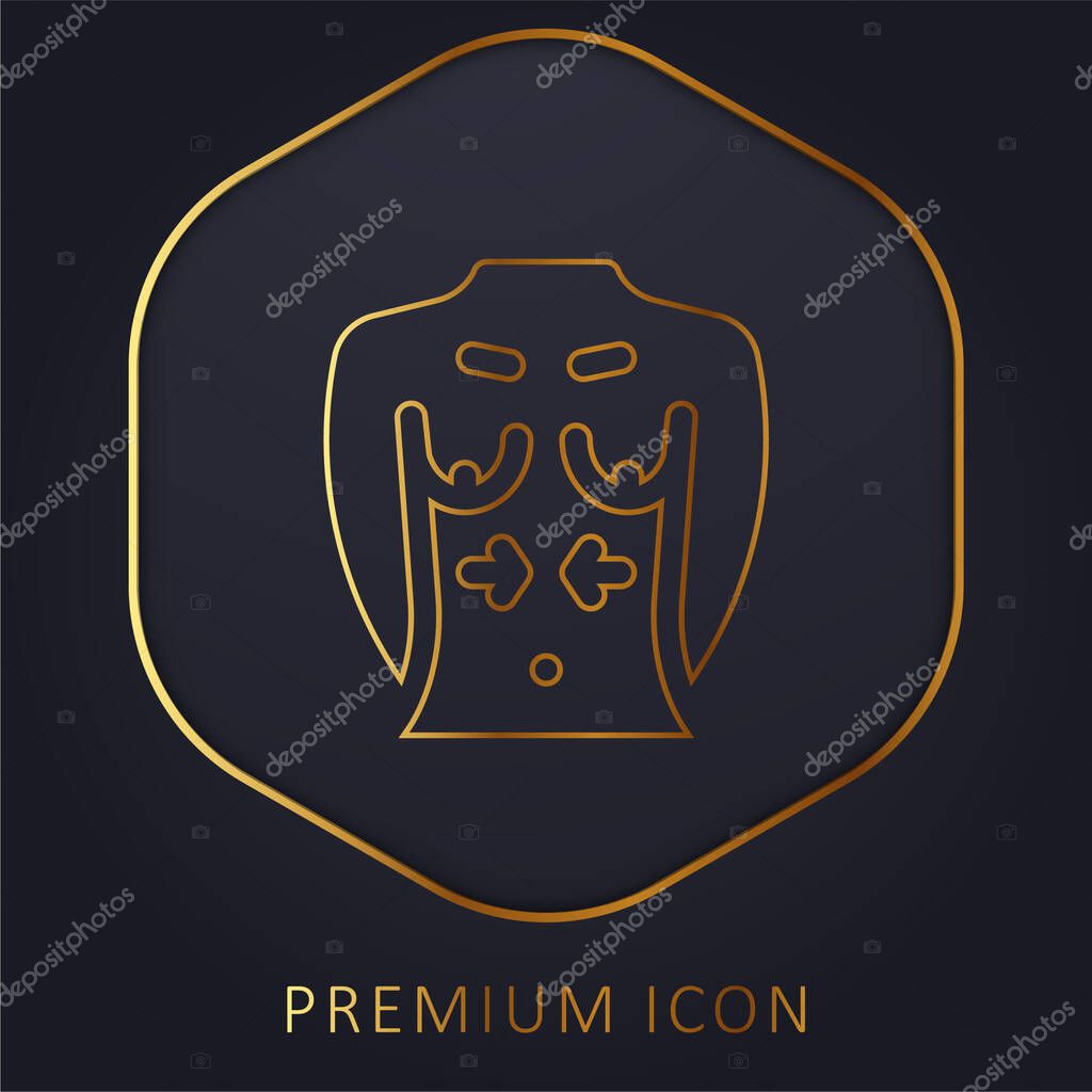 Breast golden line premium logo or icon
