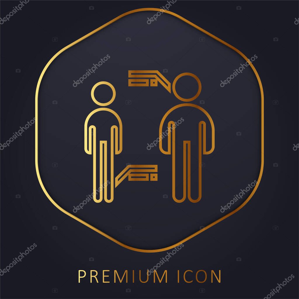 Bmi golden line premium logo or icon