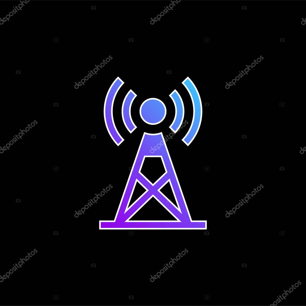 Antenna blue gradient vector icon