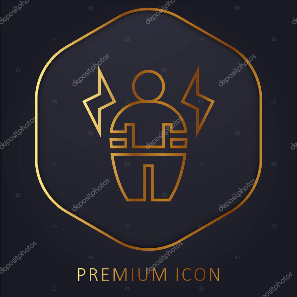 Body Positive golden line premium logo or icon