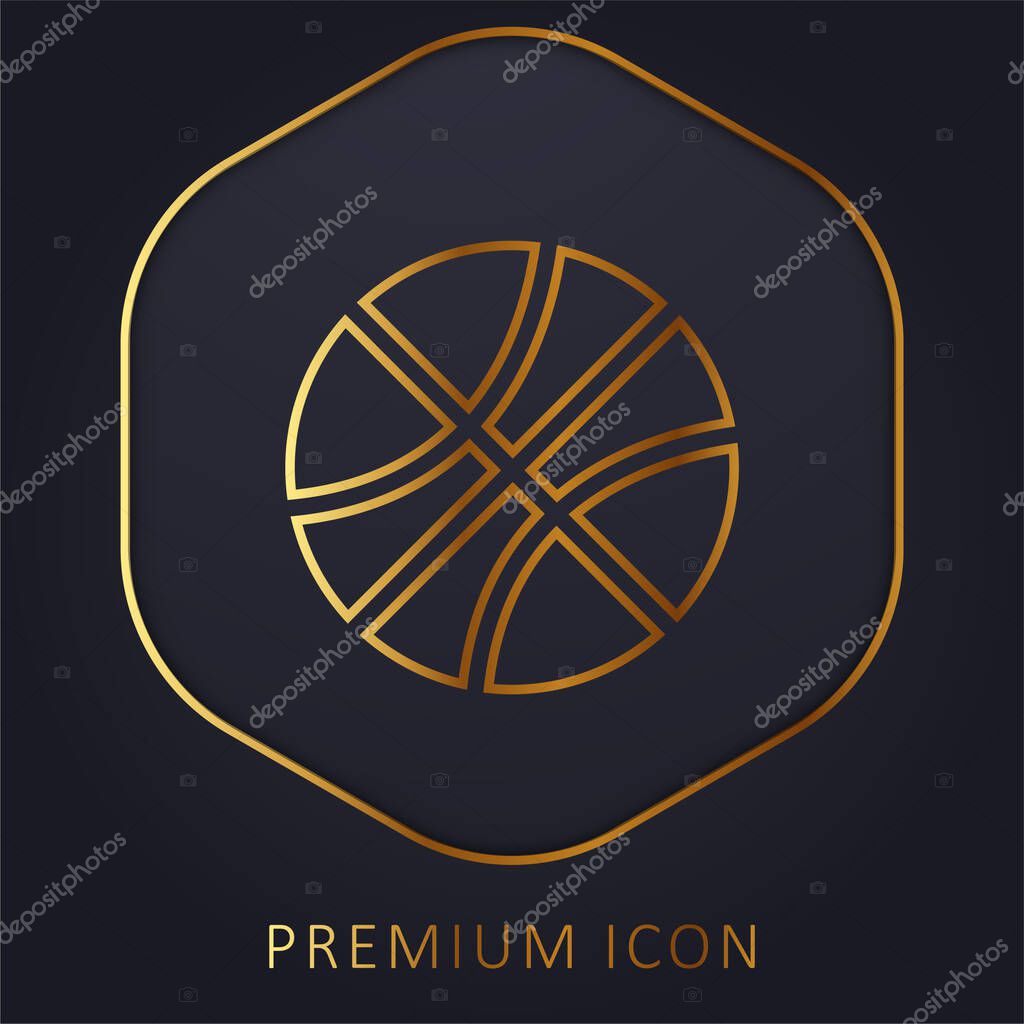 Basketball golden line premium logo or icon