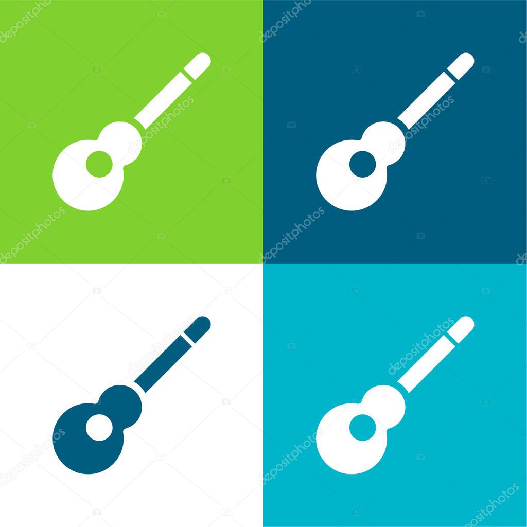 Acoustic Guitar Flat four color minimal icon set