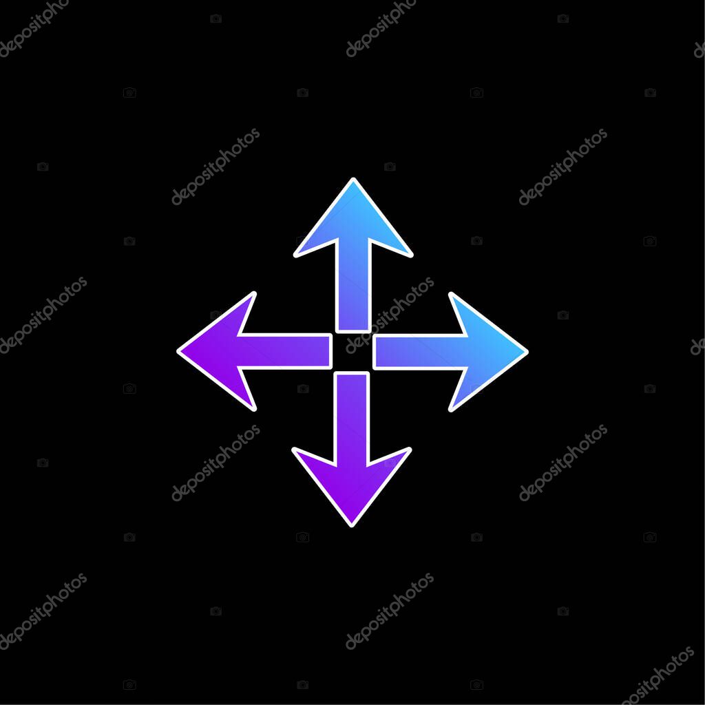 Arrow Spread Symbol blue gradient vector icon