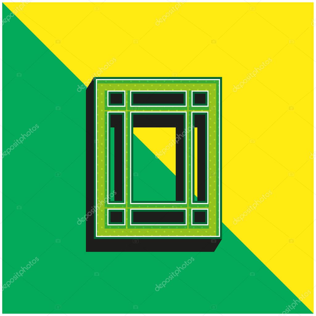 Borders Size Green and yellow modern 3d vector icon logo