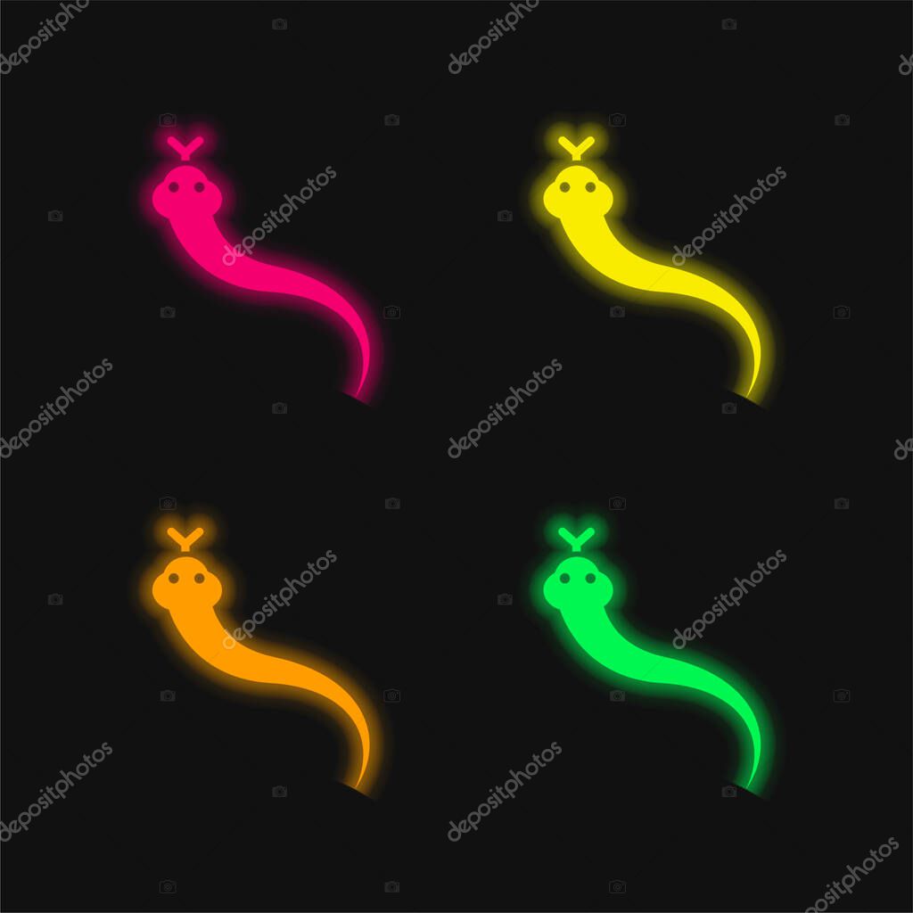 Animal four color glowing neon vector icon