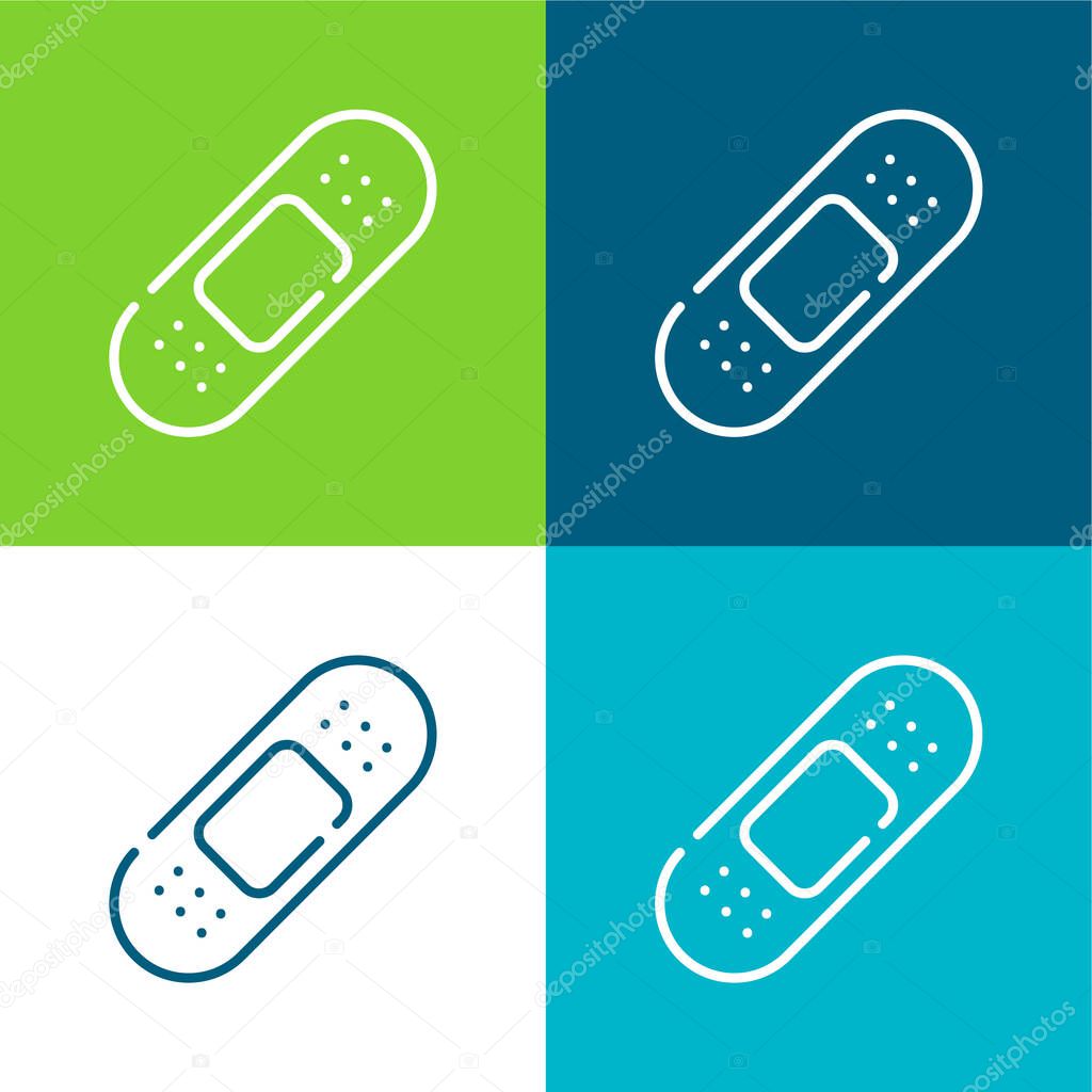 Band Aid Flat four color minimal icon set