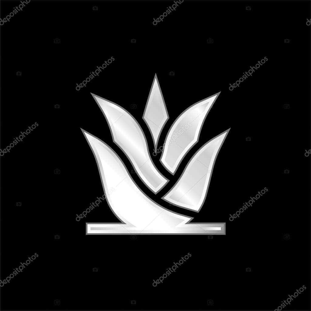 Aloe Vera silver plated metallic icon