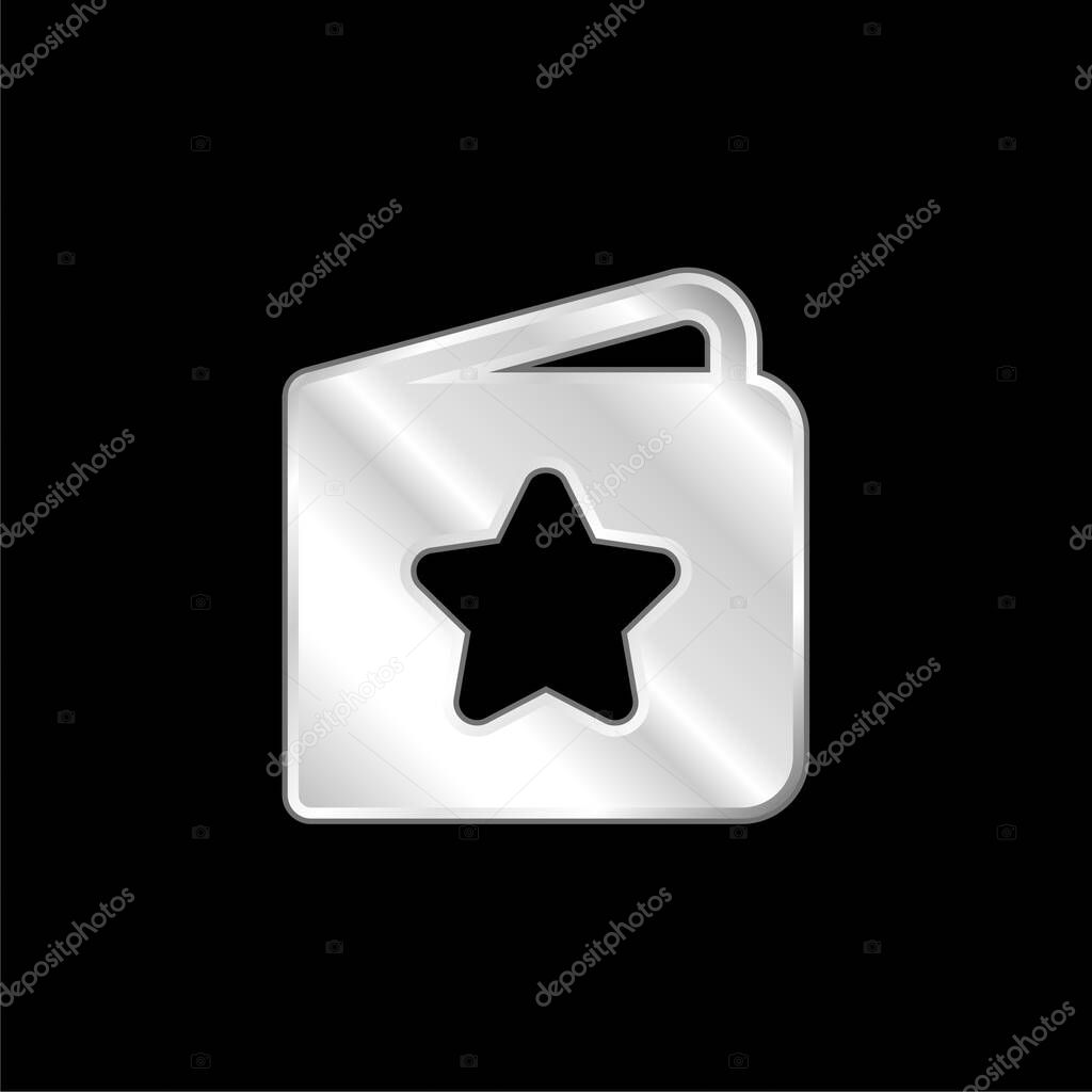 Book silver plated metallic icon