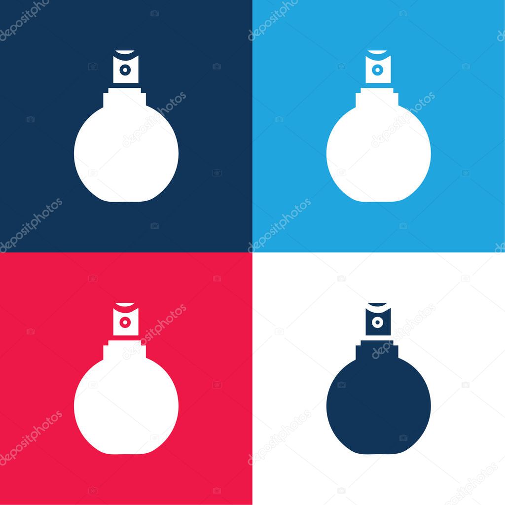 Bathroom Spray Bottle blue and red four color minimal icon set