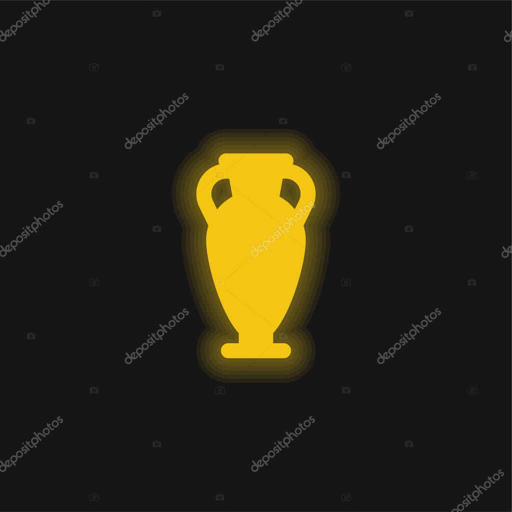 Amphora yellow glowing neon icon