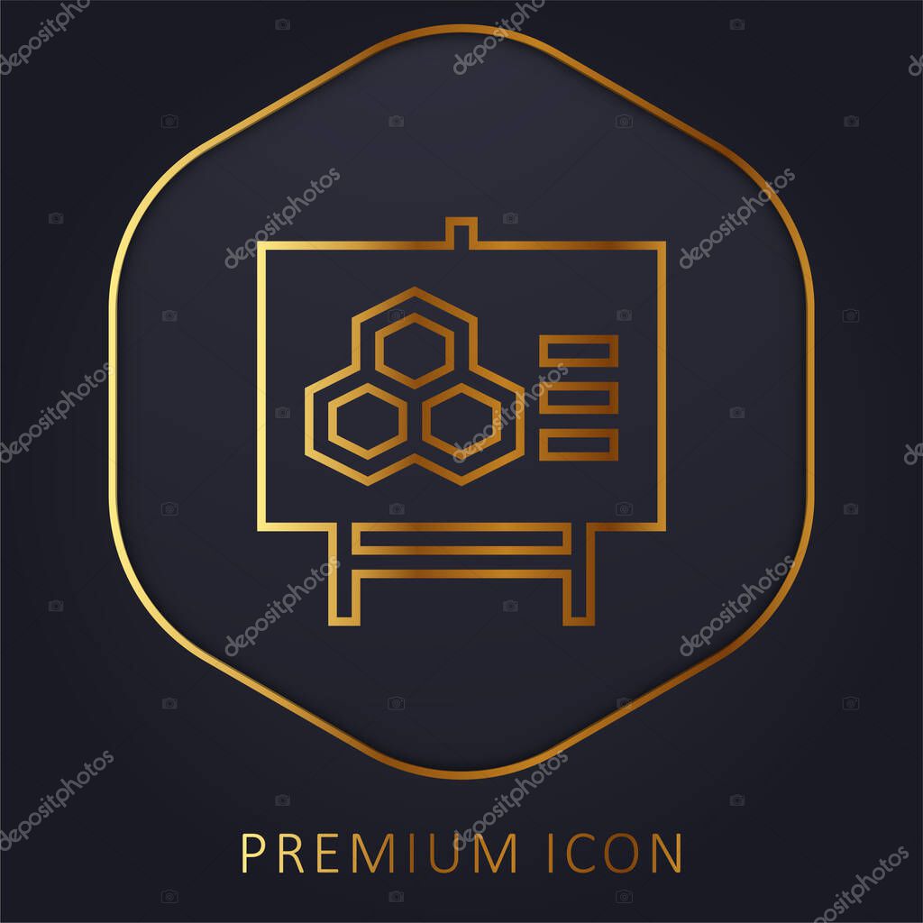 Biology golden line premium logo or icon