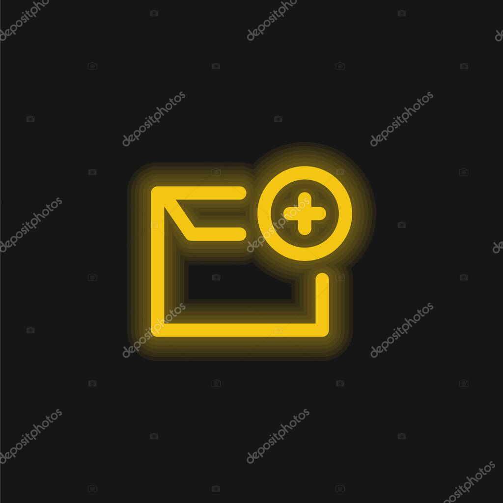 Add Email yellow glowing neon icon