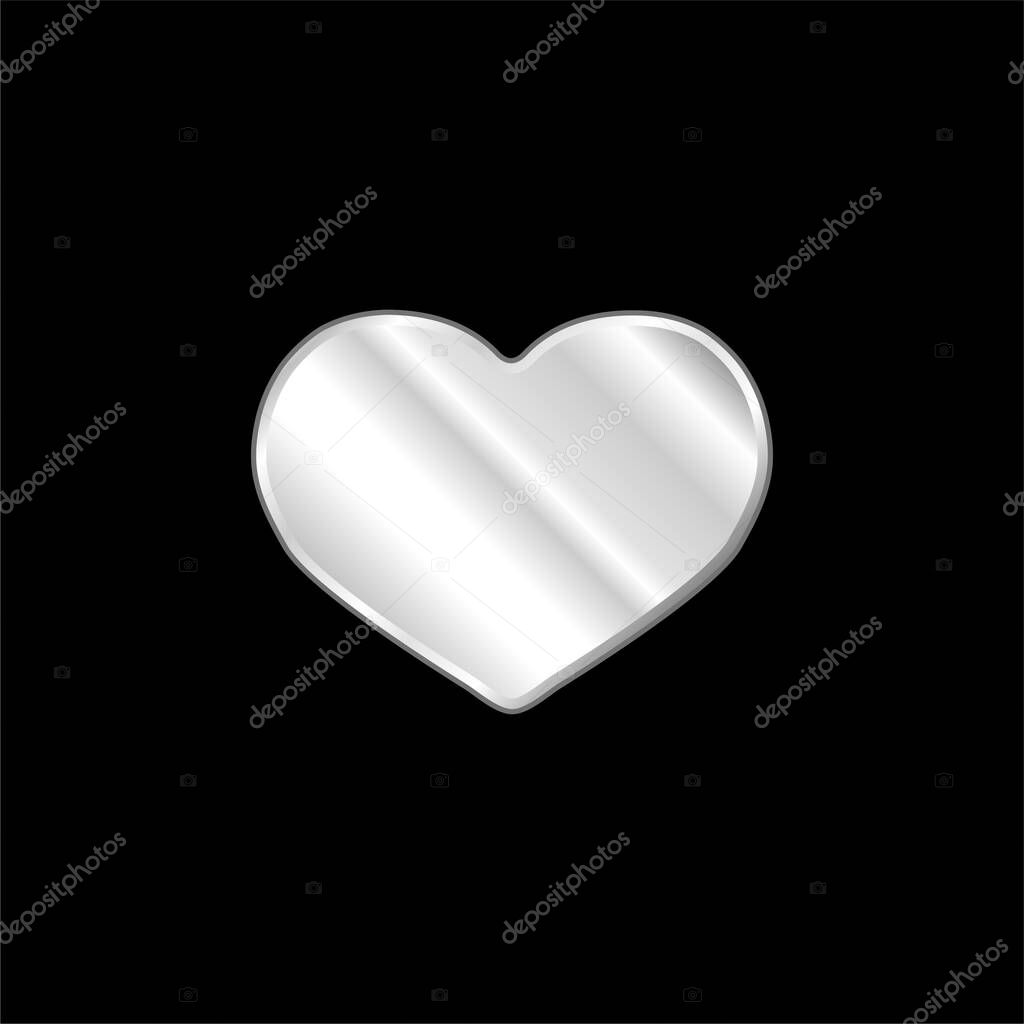 Big Black Heart silver plated metallic icon