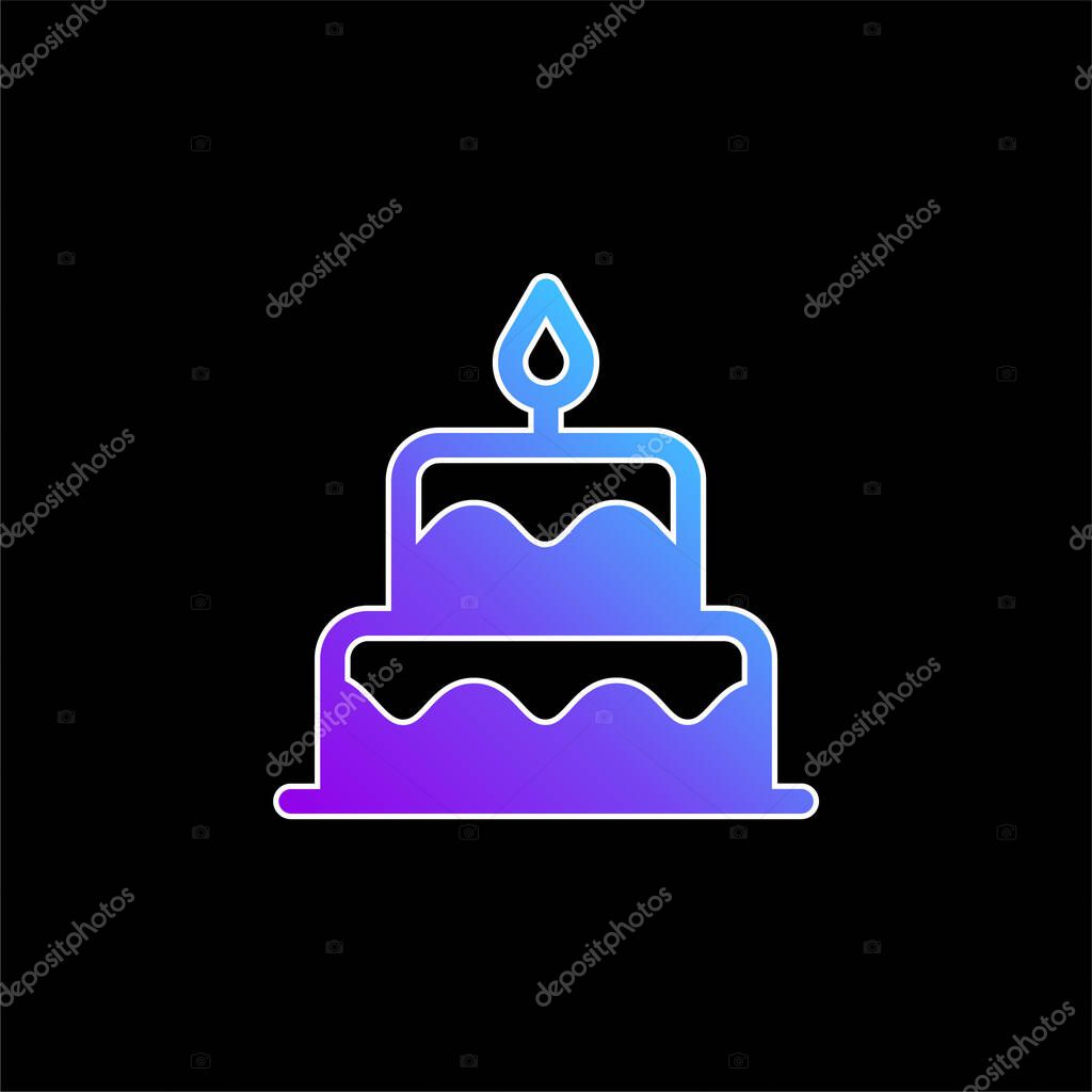 Birthday Cake blue gradient vector icon