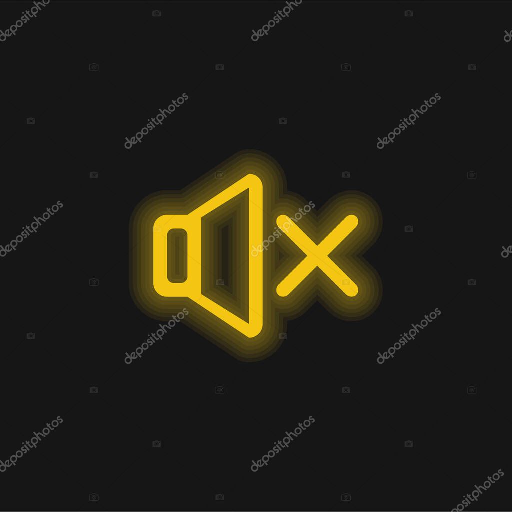 Audio Tool In Silence yellow glowing neon icon