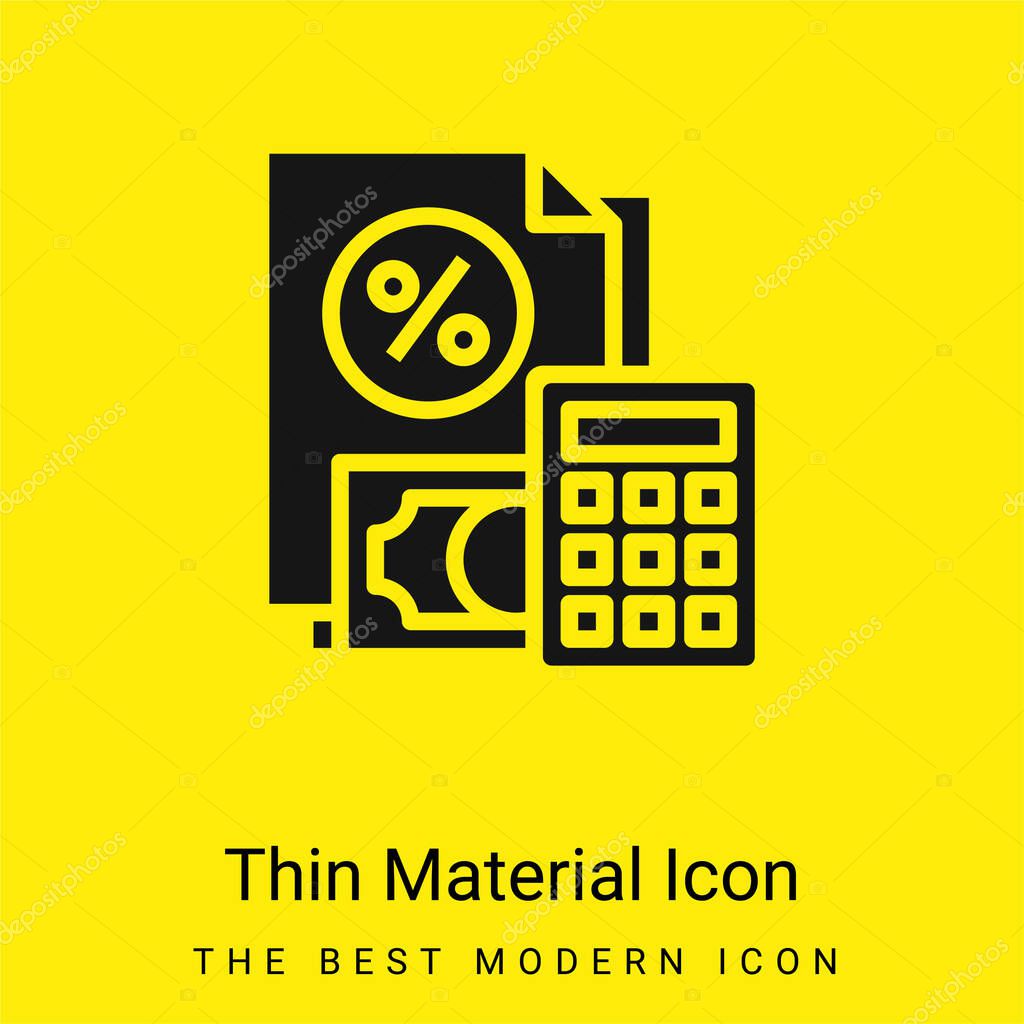 Accounting minimal bright yellow material icon