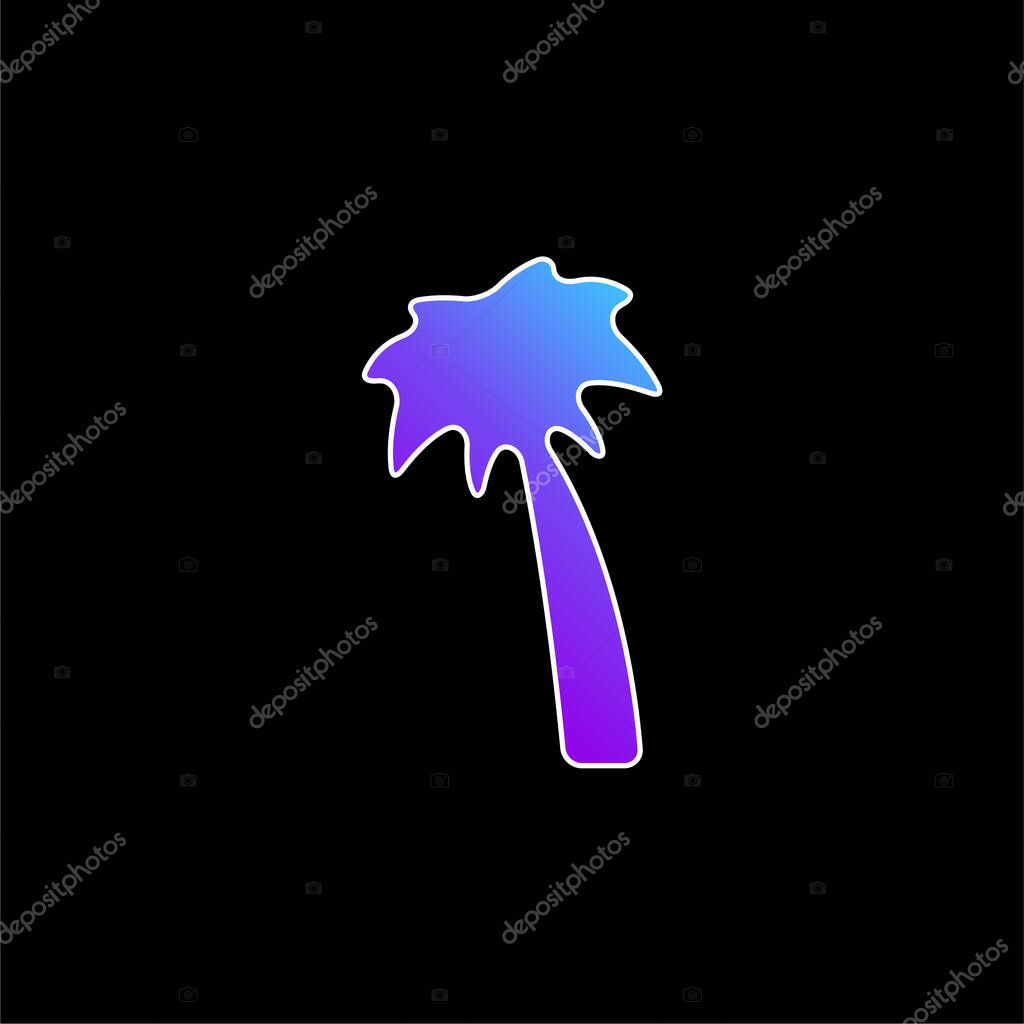 Black Palm Tree blue gradient vector icon